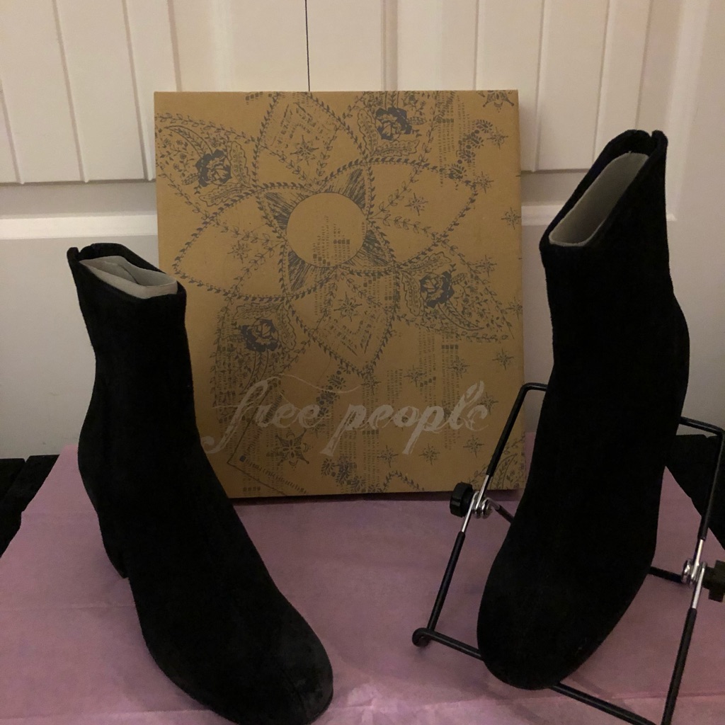 Free People Nwbt Cecile Back Zipper Black Bootie